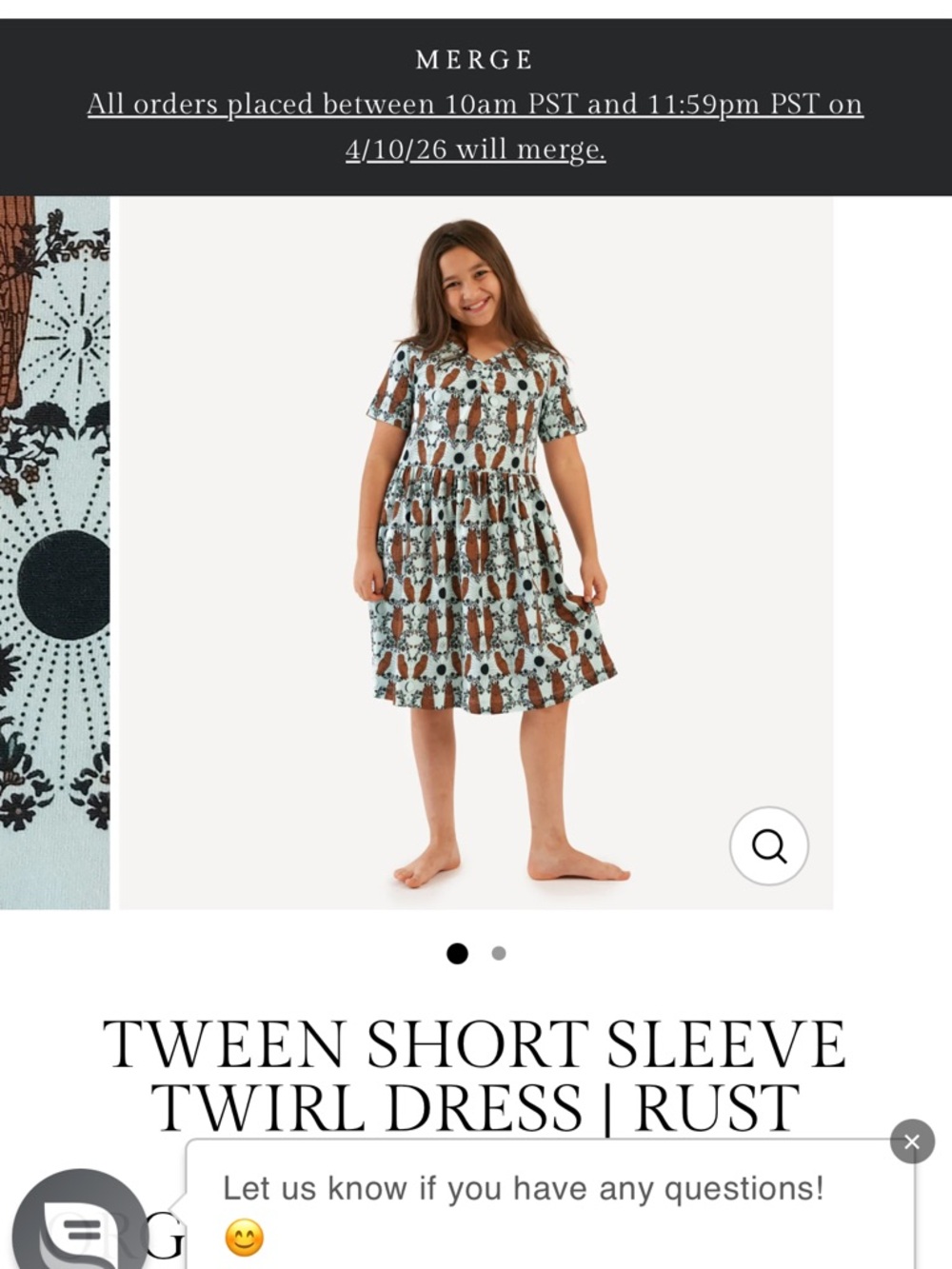 Kate Quinn Tween Twirl mystical owls dress blue rust 13/14y